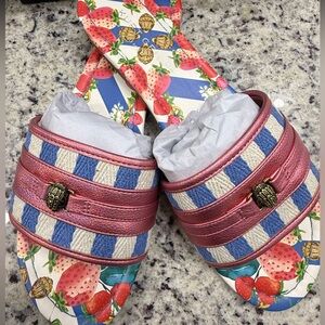 Kurt Geiger Kids Pink and Blue Striped Sandals